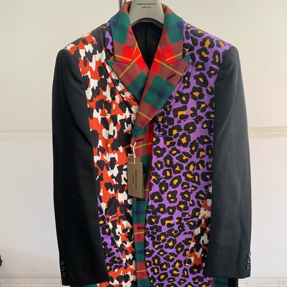 Multicolor Tartan & Leopard Coat